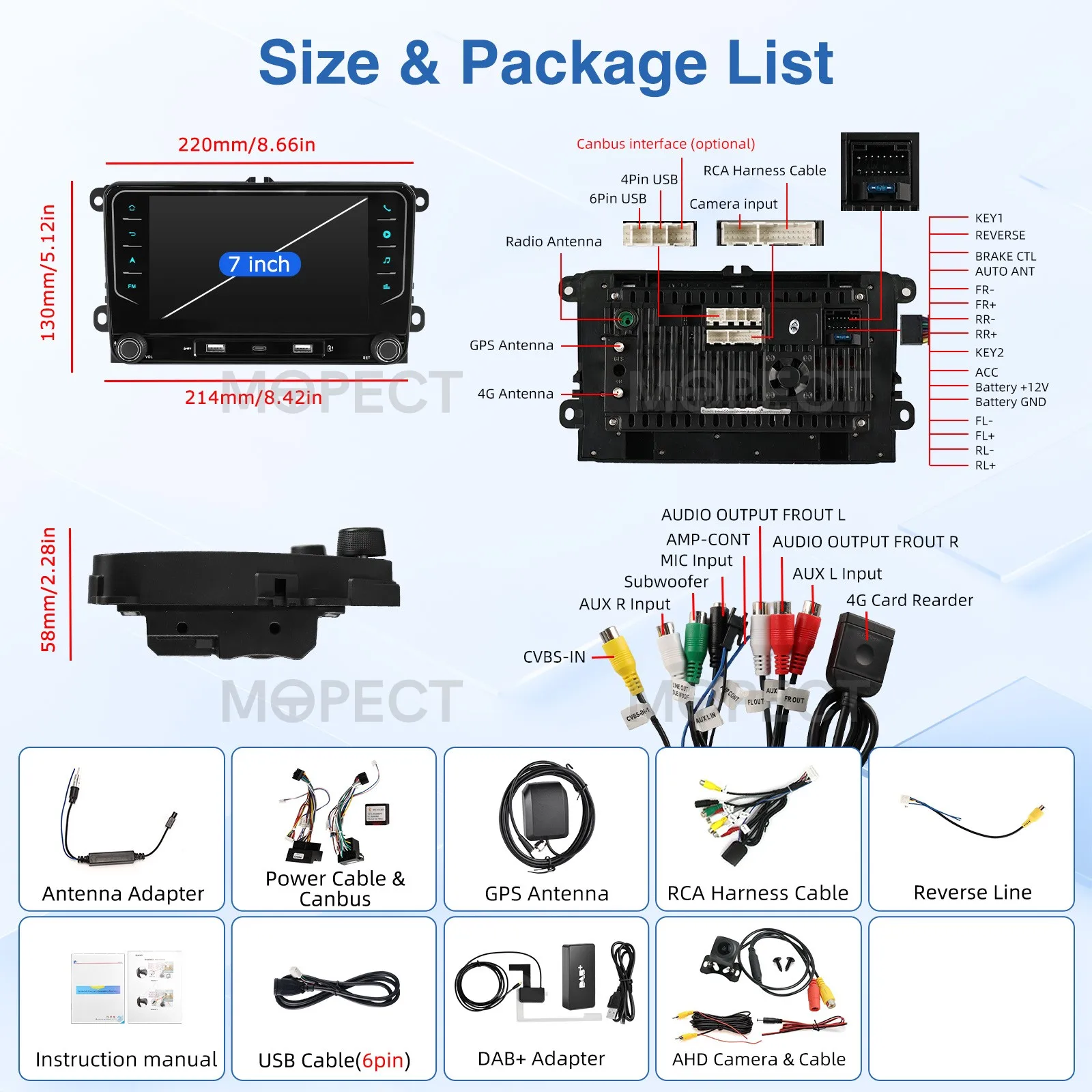 MOPECT Android 15 autoradio voor VW POLO GOLF 5 6 Plus PASSAT B6 JETTA TIGUAN SHARAN SCIROCCO CADDY Seat Carplay Audio Autostereo