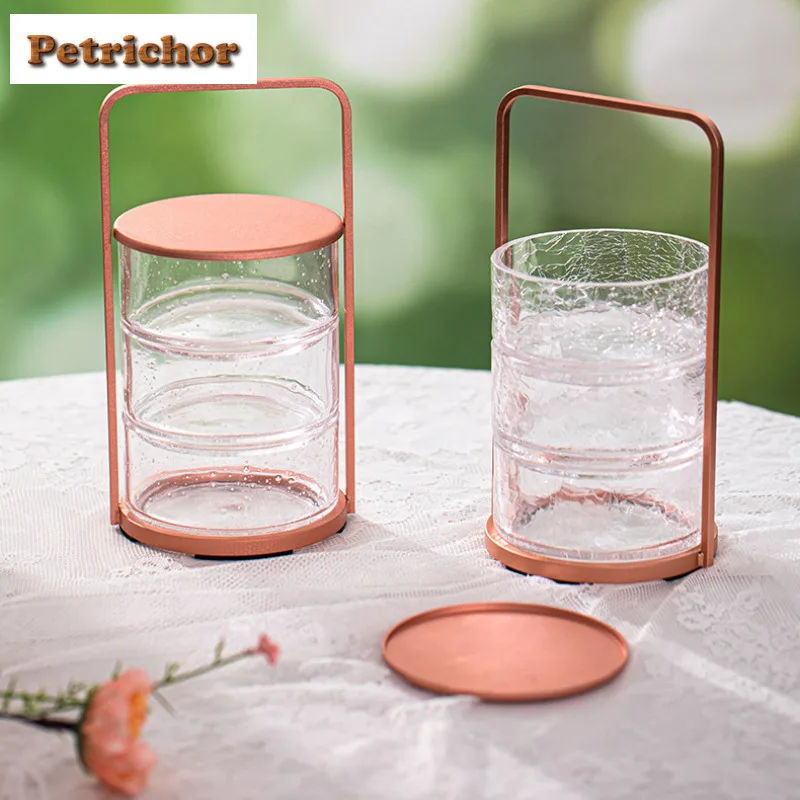 

Bubble Crackcrystal Glass Snack Box Stackable Picnic Basket Snack Dried Fruit And Fruit Storage Box Compartments For Pastries