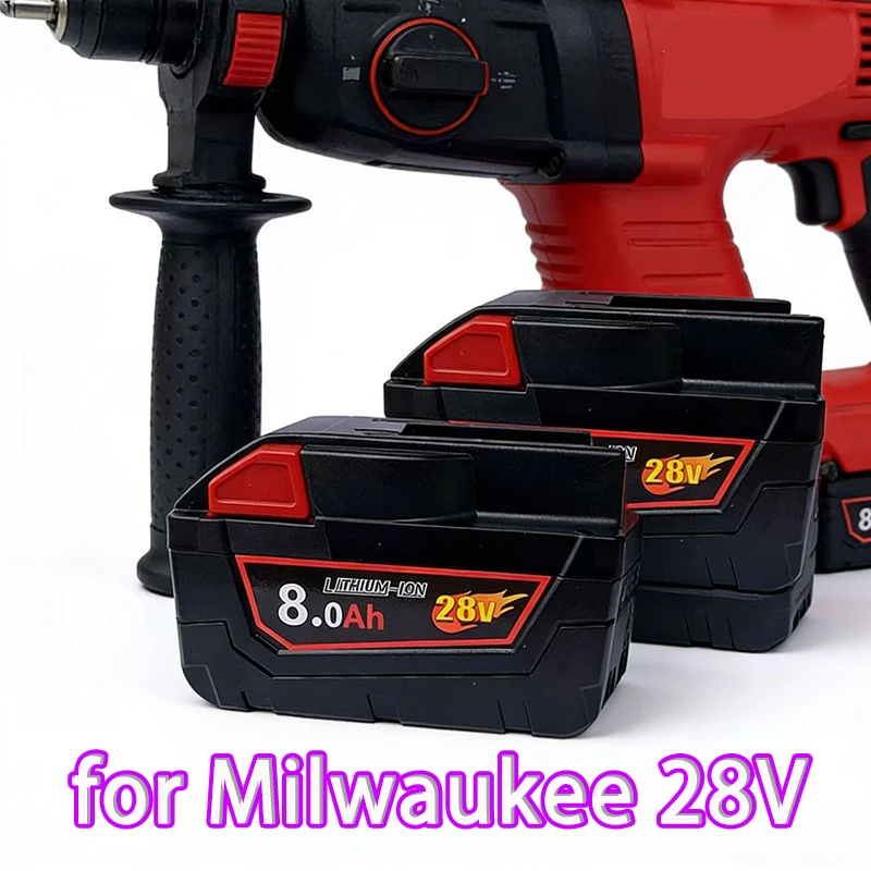 

Li-Ion Replacement Battery 28V 6/8.0Ah For Milwaukee M28 48-11-2830 0730-20 Tool battery compatible with V28VC,V28SX,V28SG,V28PD
