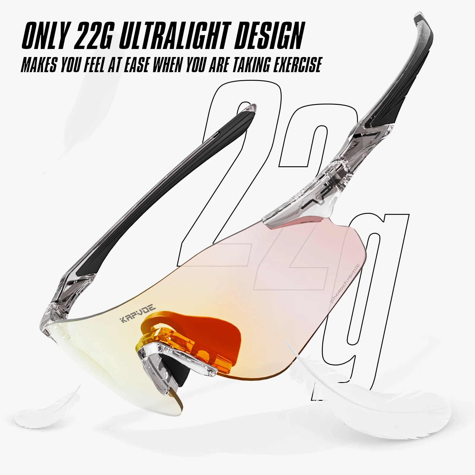 Kapvoe New Men Sports Photochromic Sunglasses Outdoor Running Cycling Glasses Bike Women Eyewear Marathon Bicycle UV400 Goggles