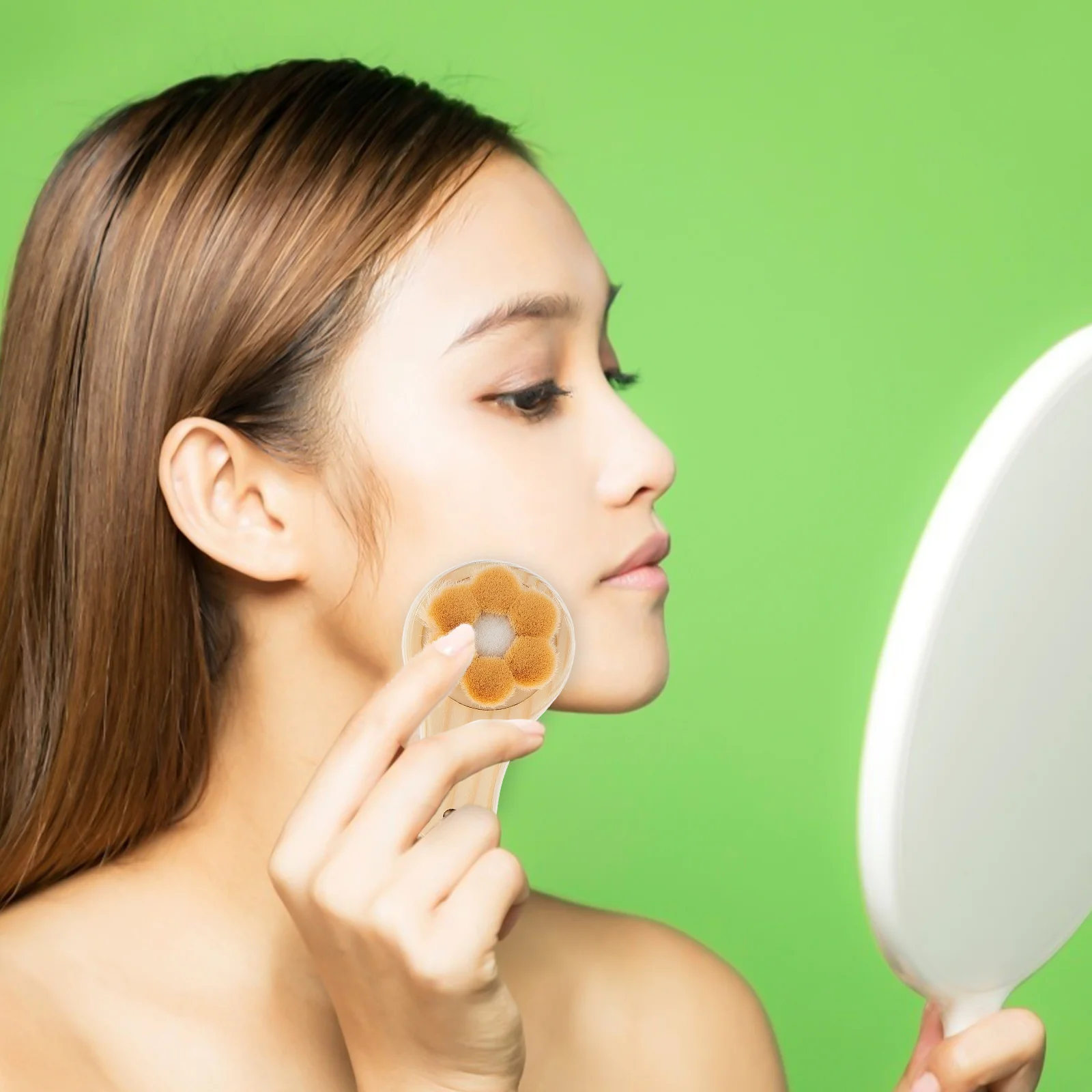 

Facial Cleaning Brush Wooden Manual Face Washing Tool Deep Pore Cleansing Exfoliating Skin Friendly Soft Bristle Scrubber