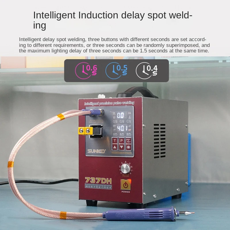 737DH Spot Welder For 18650 Battery Welding 4.3KW High Power Induction Delay Automatic Pulse Battery Spot Welding Machine