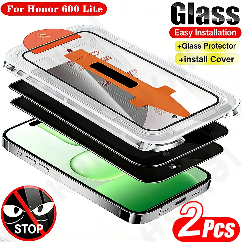 

2 шт. для Honor 600 Lite 4G 5G, установка в один клик, защита от пыли, HD-защитная пленка для экрана, защитное закаленное стекло