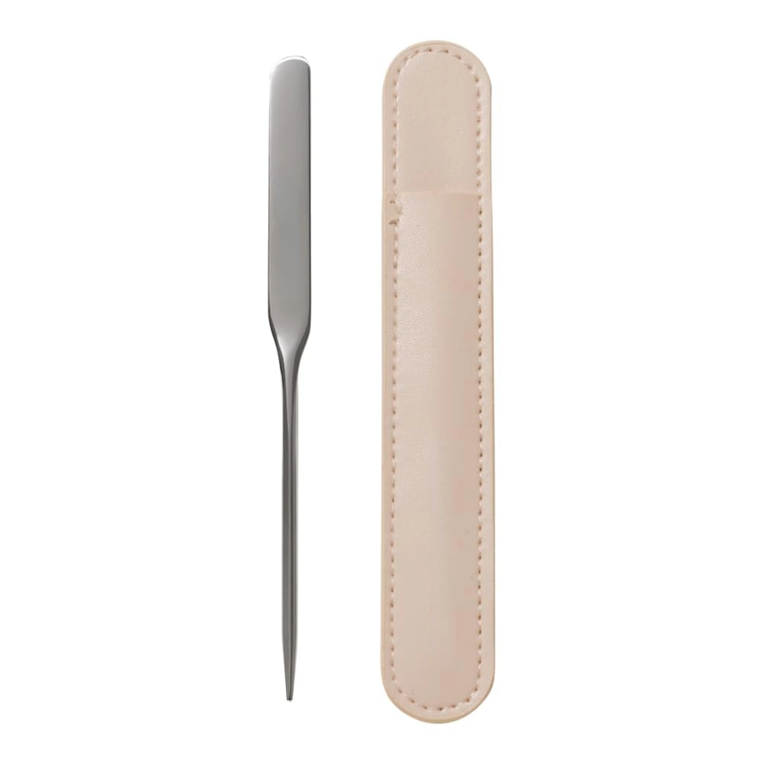 Eleve su rutina con esta espátula cosmética de acero inoxidable altamente eficiente para lograr resultados de maquillaje impecables. Fabricado con ingenio