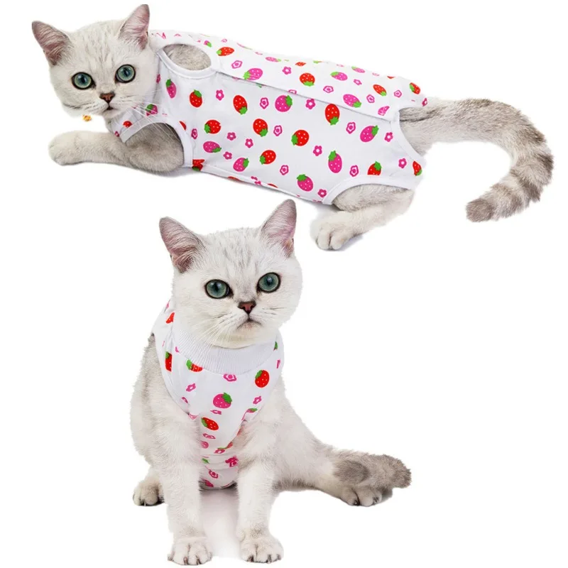 Roupa da esterilização do gato, Vestido cirúrgico pós-parto, Anti-lambendo desmame roupas, quatro pernas pijama