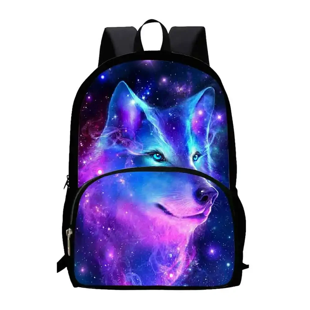 Wolf druckt Schul rucksack für Grade1-3 ,Cartoon Tier drucke Schult aschen für Jungen Mädchen, große Kapazität Kinder rucksack