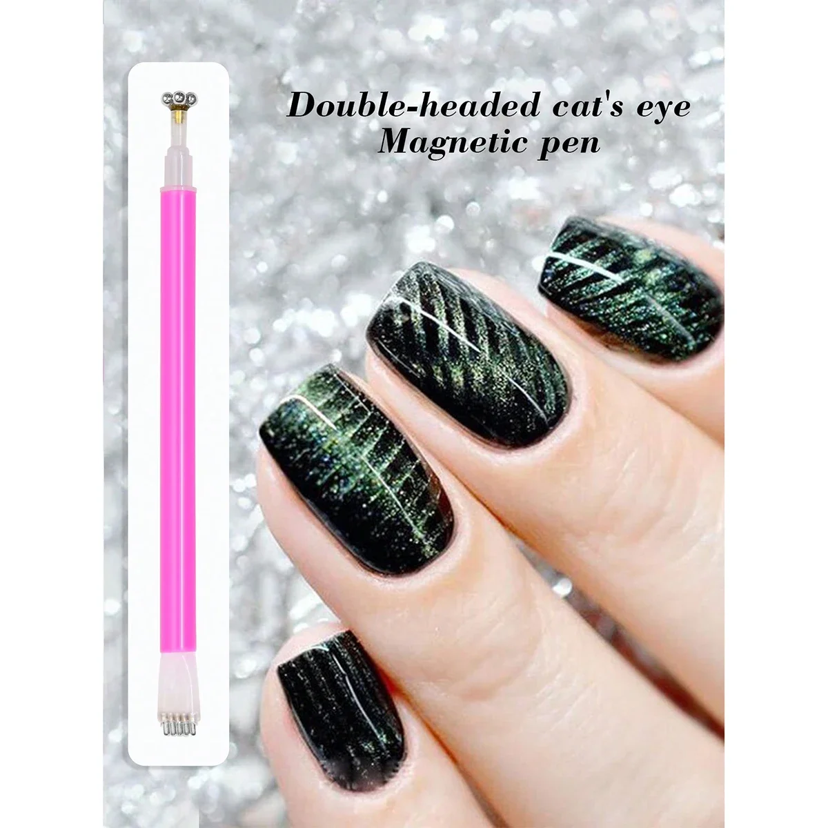 1Pc Nail Magnet Tool Magnet Multi-Functional Magnetic Nail Art Tool Magnet Wand For Cat Eye Effect Use With Nail Polish Gel