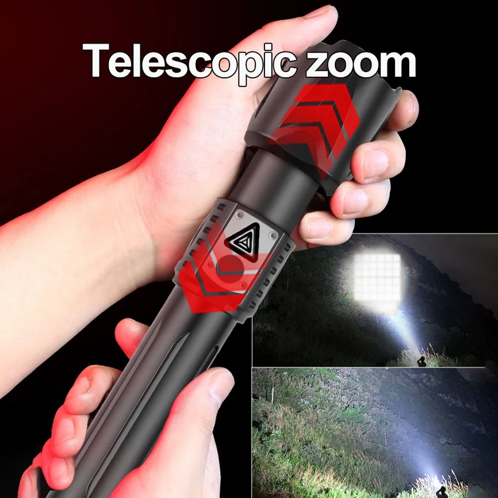 XHP360 Led Flashlight 26650 Rechargeable Torch Usb Powerful Tactical Flash Light Zoomable Hunting Lantern Waterproof Hand Lamp