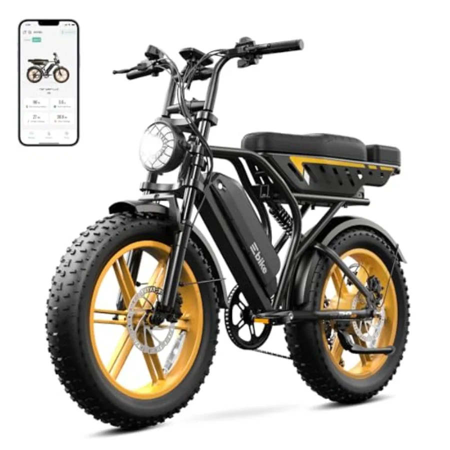 

Electric Bike for Adults 1500W Peak 20 Fat Tire All-Terrain E-Bike 60/130 Miles 28 MPH Electric Dirt Bike - 48V 15/30 AH Batter