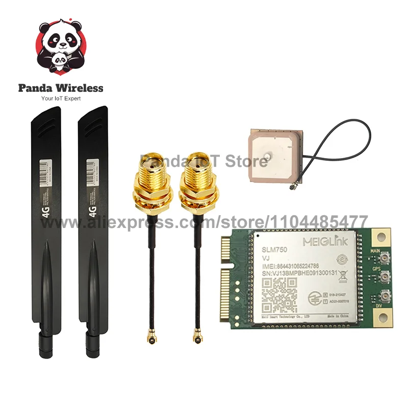 SLM750-V 4G LTE Cat4 Mini PCIe Module for M2M Applications Remote Area Europe Asia with Accessories Kits