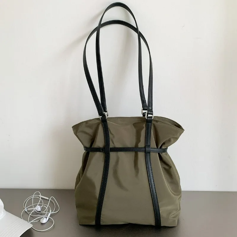 New Fashion Creative Splicing Design Shoulder Bag Large Capacity Casual Lightweight Tote Bag Daily Work Women Commuter Bag