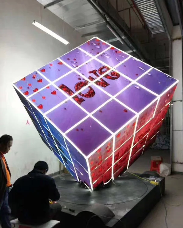 

LED Magic Cube Screen, Special-shaped Screen, Three-dimensional Screen square Screen, Three-dimensional Full-angle Display