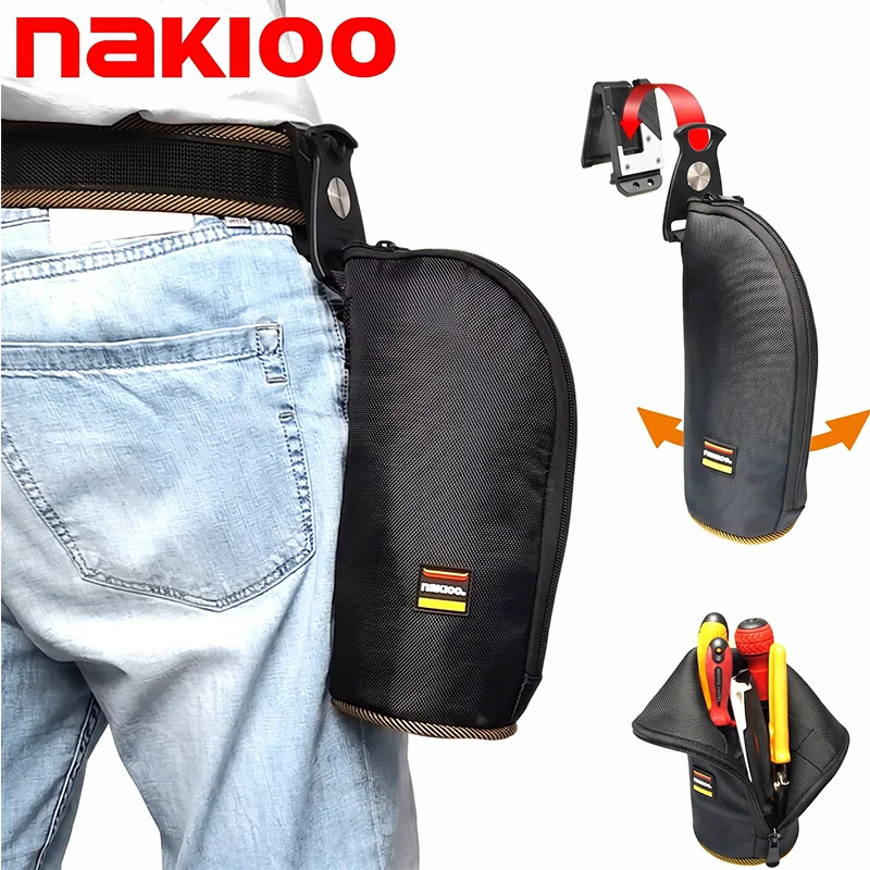 nakioo回転式クイックリリースツールポーチポータブル多機能電気技師ツールウエストバッグクイックデタッチ修理ツールホルダー