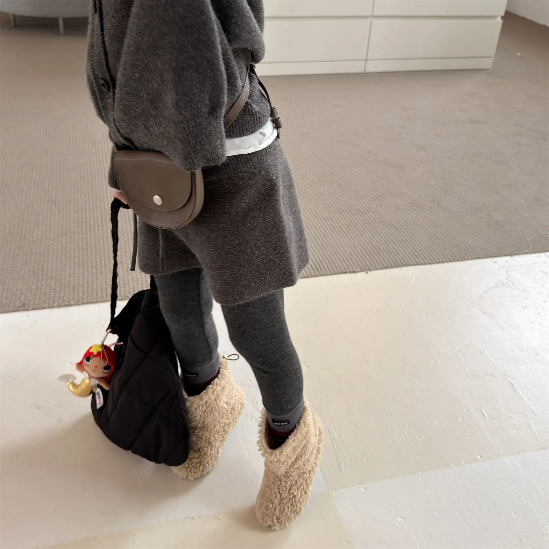 2026 Autumn New Children Long Sleeve Sweater Set Fashion Girls Knit Cardigan + Shorts 2pcs Suit Kids Knitwear Toddler Outfits