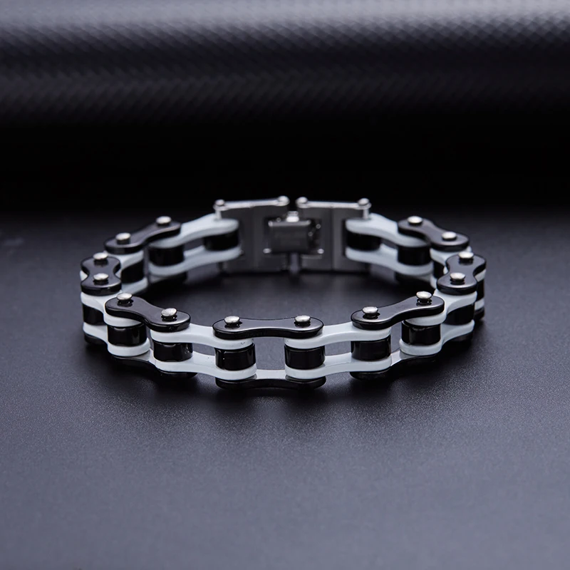 Biker Bicycle Motorcycle Chain Bracelet for Men Bangle Punk Jewelry Men Fashion Titanium Steel Bracelet Birthday Couple Gift