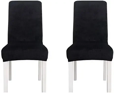 Universal Velvet Stretch Chair Covers Set of 6 - Removable & Washable Dining Room Protector for Hotel, Kitchen & Events