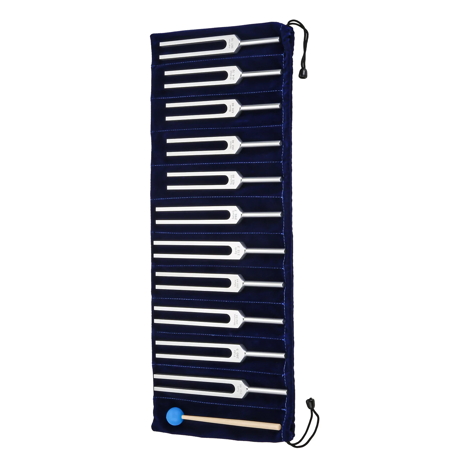 11Pcs/Set Tuning Forks Silicone Hammer Storage Bag Aluminum Alloy Music Instrument DNA Healing Sound Therapy 52.44Hz-442.46Hz view 2