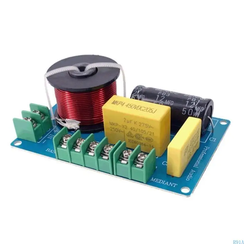 R91A 2 Pieces/set 3-Way Frequency Divider 200W Treble Middle Bass Crossover Board for Home Theater 4-8ohm Speaker DIY