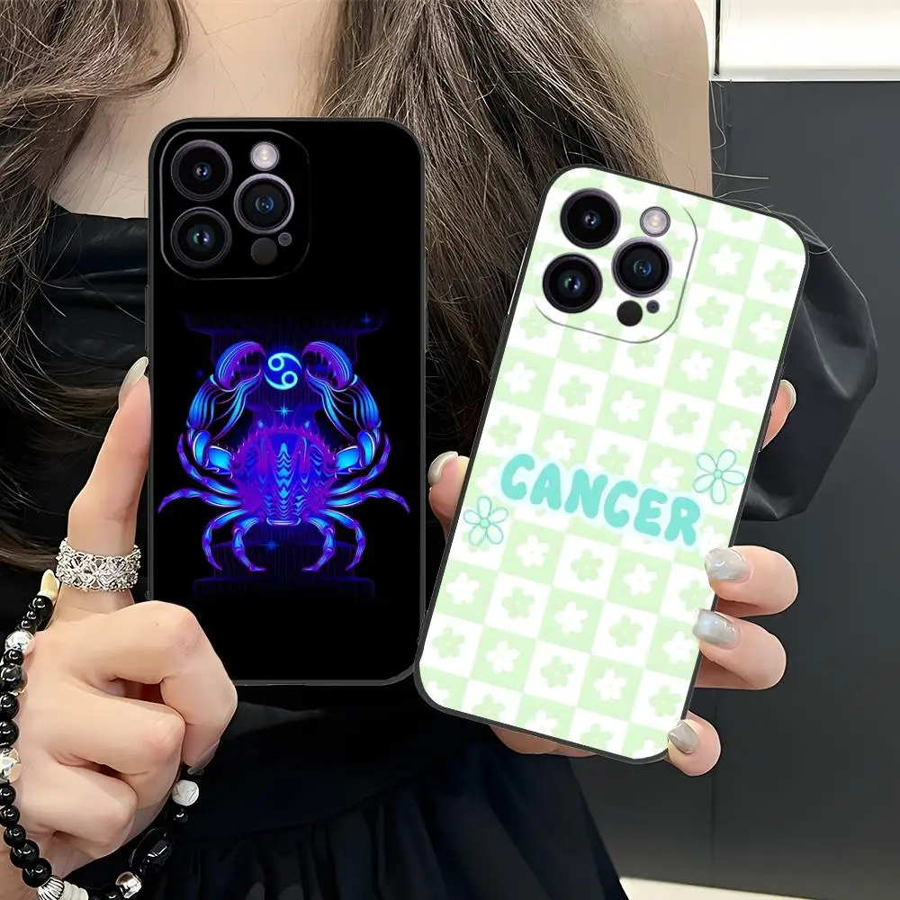 

Чехол для мобильного телефона «Знак зодиака» с раком для iPhone 17, 16, 15, 14, 13, 12, 11 X XR XS 8 7 Pro Max Plus, мини-цветный чехол, красивый