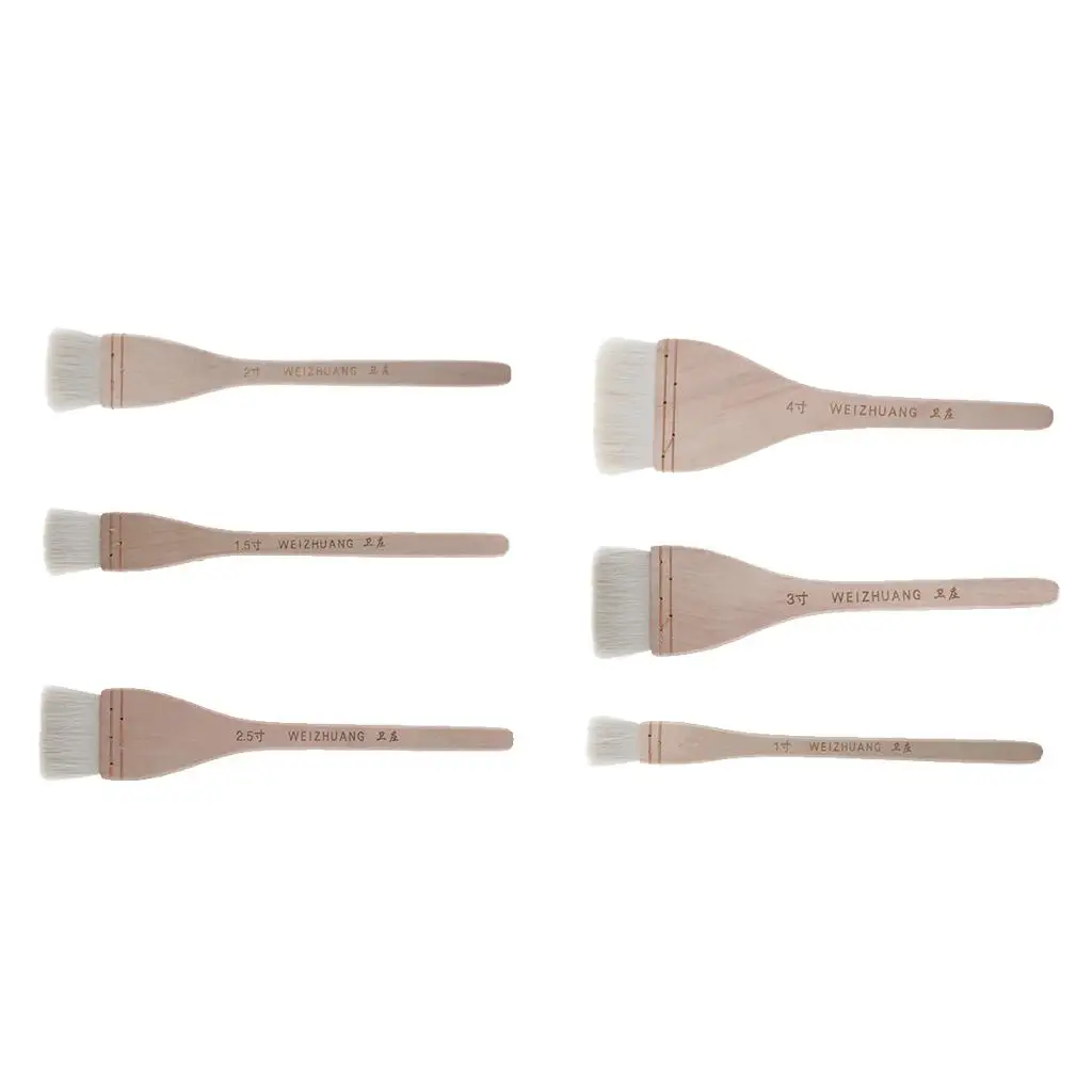 Professional Art Brushes Flat Pointed Handle for Acrylic Painting