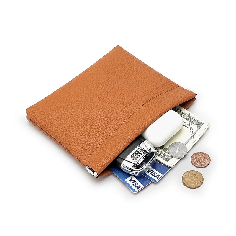 Microfiber Shrapnel Coin Wallet Key Bag Spring Sheet Wireless Earphone Jewelry Storage Lipstick Card Holder For Men Women