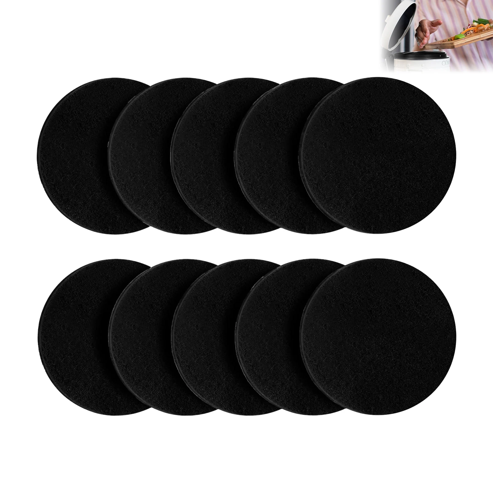 10pcs Charcoal Filter Odor Control Compost Bin for Kitchen Countertop 6.7 Inch Activated Carbon Replacement Pads