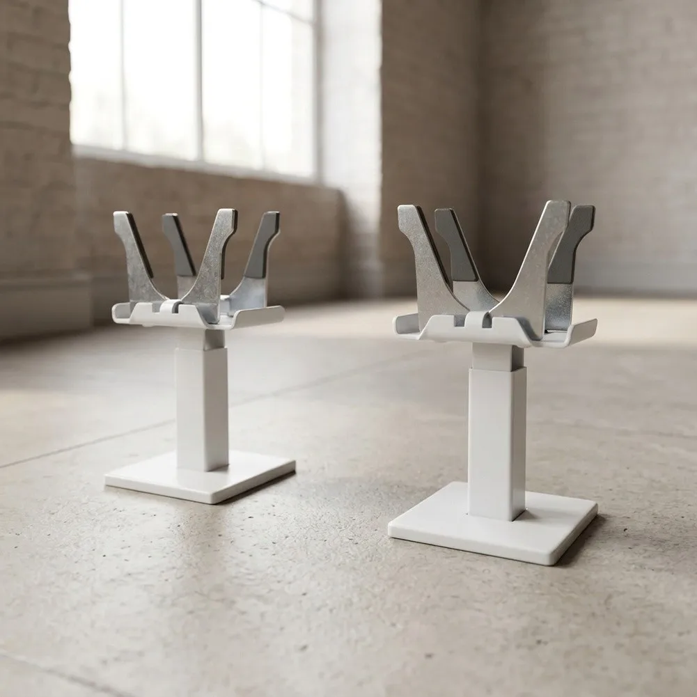 2PCS 14-21CM Steel Panel Radiator Floor Bracket Radiator Fixing Support Bracket Precise Height Adjustment 14-21cm White Finish