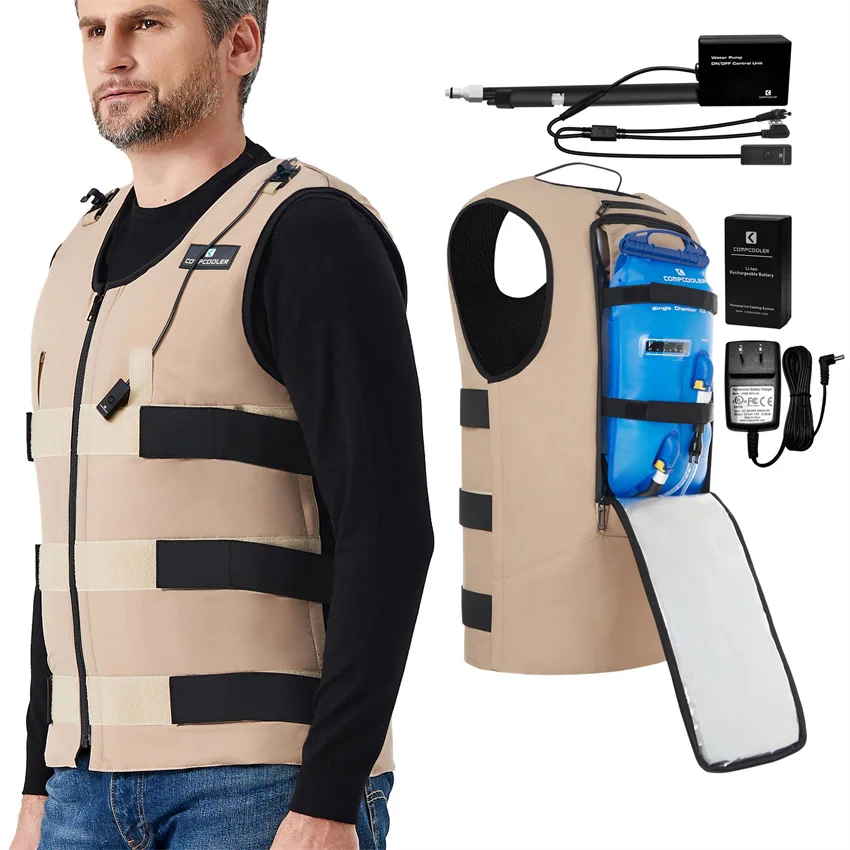 

COMPCOOLER Ice Cooling Vest Water Pack Construction Outdoor High Temperature Summer Breathable Work Jacket Liquid Cooling Vest