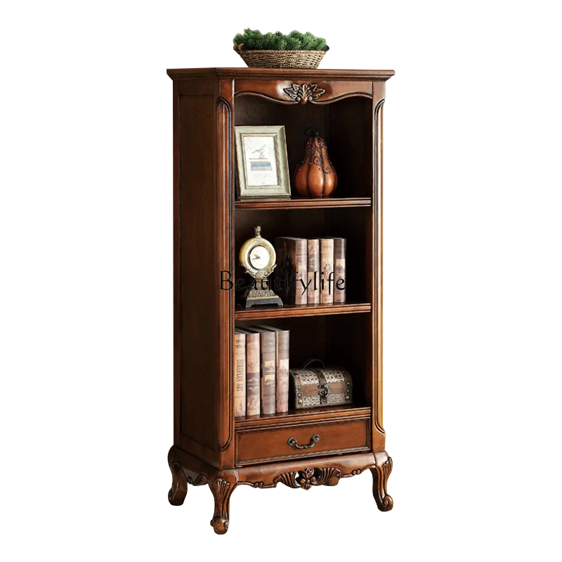 

-*American all solid wood small bookcase floor bookshelf European simple living room