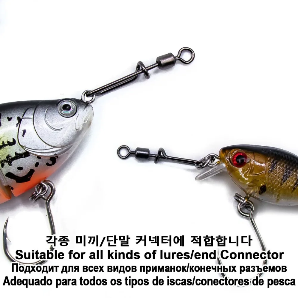 Rotating Ring Fishing Connector Fishing Swivels Snap Fishing Rolling Swivels Snap T-Shaped Swivel Fishing Connector Tackles