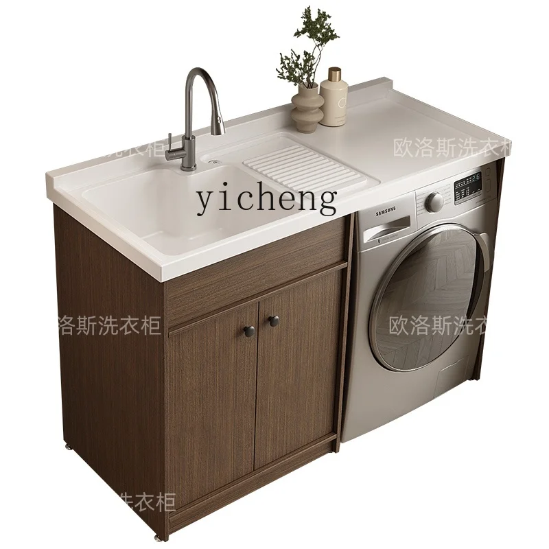 ZK honeycomb aluminum balcony washing machine  cabinet combination drum laundry tank countertop basin cabinet significant other