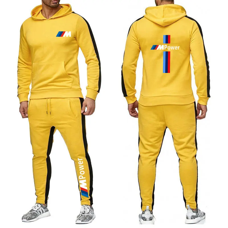 2025 BMW Limited New Brand Men's Autumn and Winter Hoodie Sets Casual Sports Shirt Track Suit  Super Car Sportswear+Jogging Pant