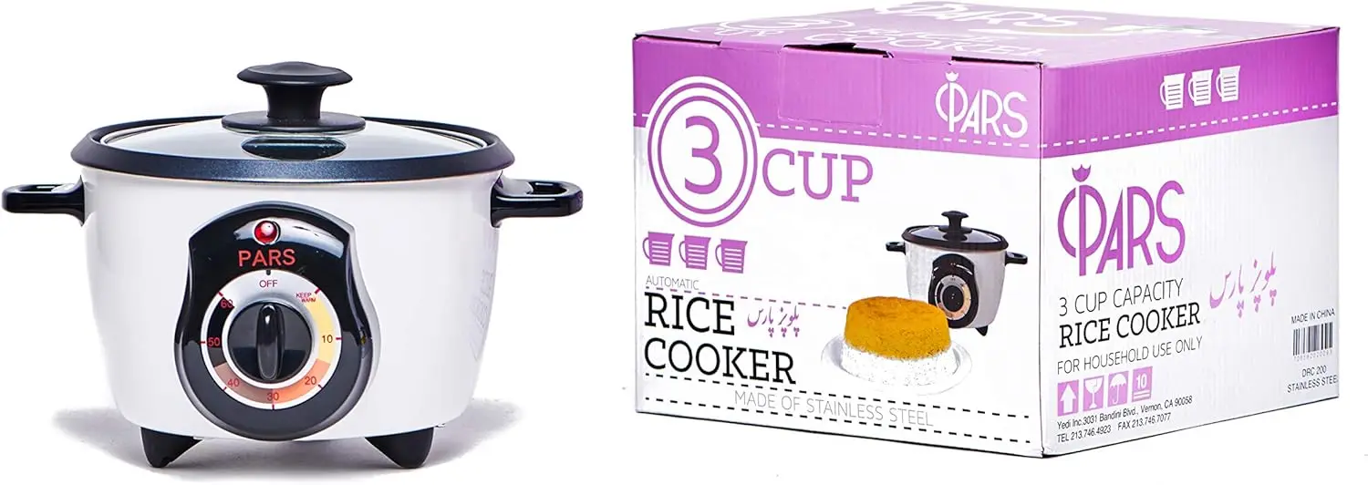 

3-Cup Automatic Rice Cooker, 110V for USA, UL Certified, Keep Warm & Auto Shut-off