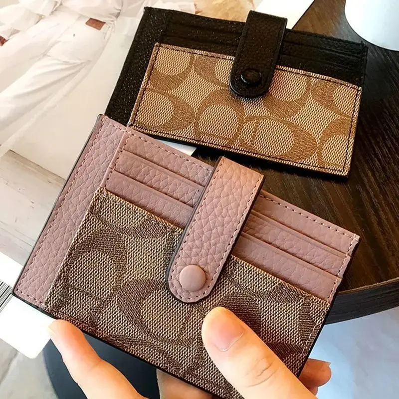 2026 New Monogram Ultra-thin Ins Style Card Holder Fashion Mini Short Envelope For Women Appliques ID Wallet Credit Card Purse