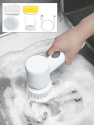 Electric Spin Scrubber With 3 Replacement Brush Heads, Power Cordless Kitchen Scrubber For Bathroom Kitchen To School Supplies