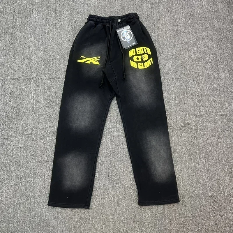 No Glory Pants For Men Women 1:1 Top Quality Black Washed Oversized Jogging Sweatpants Joggers Men