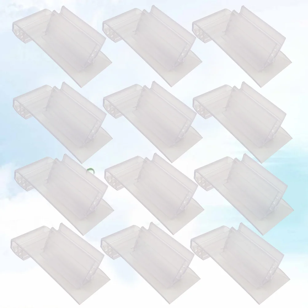 20pcs Transparent Tooth Clamp PVC Label Holder Multifunctional Advertising Folder Transparent Clamp Transparent Rack Clip