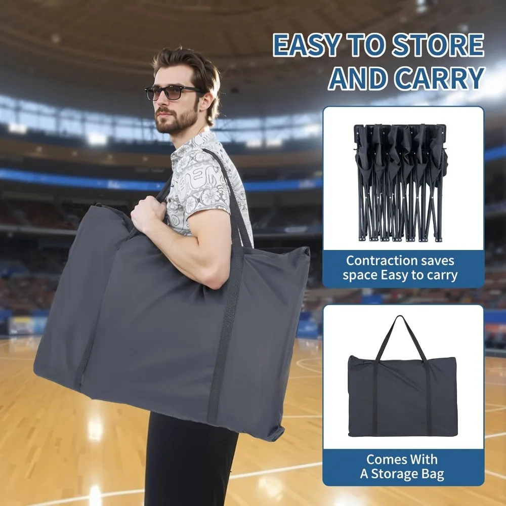 مقعد كرة قدم محمول قابل للطي بـ 6 مقاعد مع مساحة تخزين ومسند ظهر لجانب الفريق