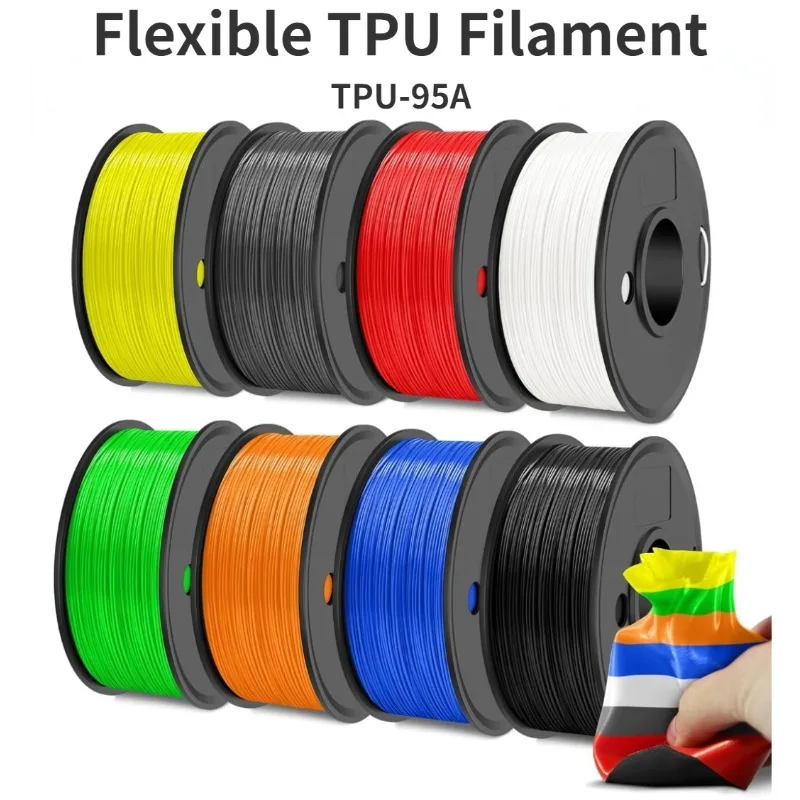 

TPU Filament,95A TPU Filament 1.75mm,Dimensional Accuracy +/- 0.03,Flexible Soft 3D Printer Filament 1kg Spool,Vacuum Packaging