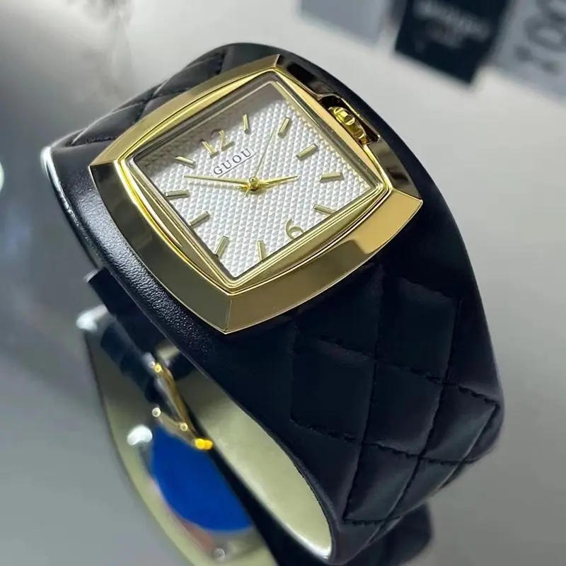 New Stylish Leather Strap Watch, Vintage Style Casual Watch, Quartz Movement, Elegant Women'S Wristwatch, Unique Timepiece.