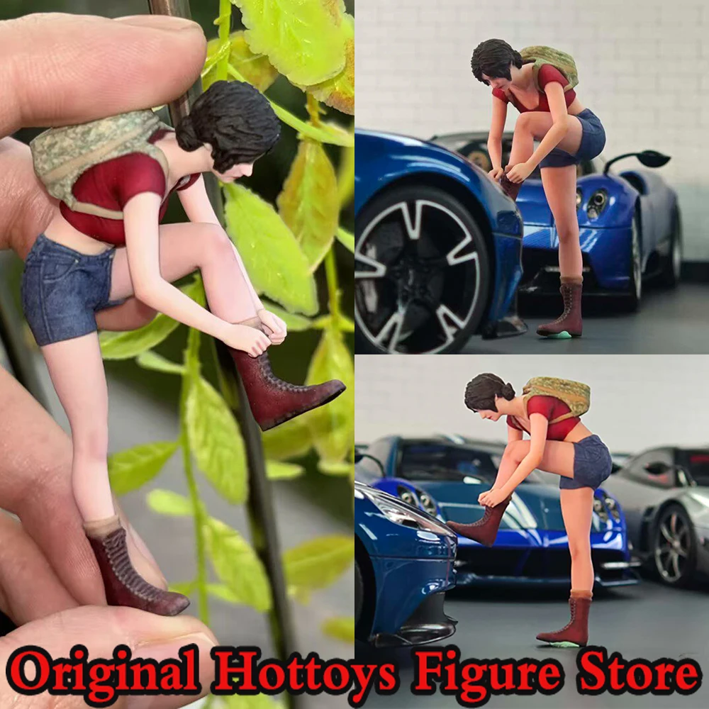 

Коллекционная фигурка солдата-женщины в масштабе 1/18: красная футболка, джинсовые шорты, миниатюрная реалистичная скульптура, полный комплект, около 7,5 см.