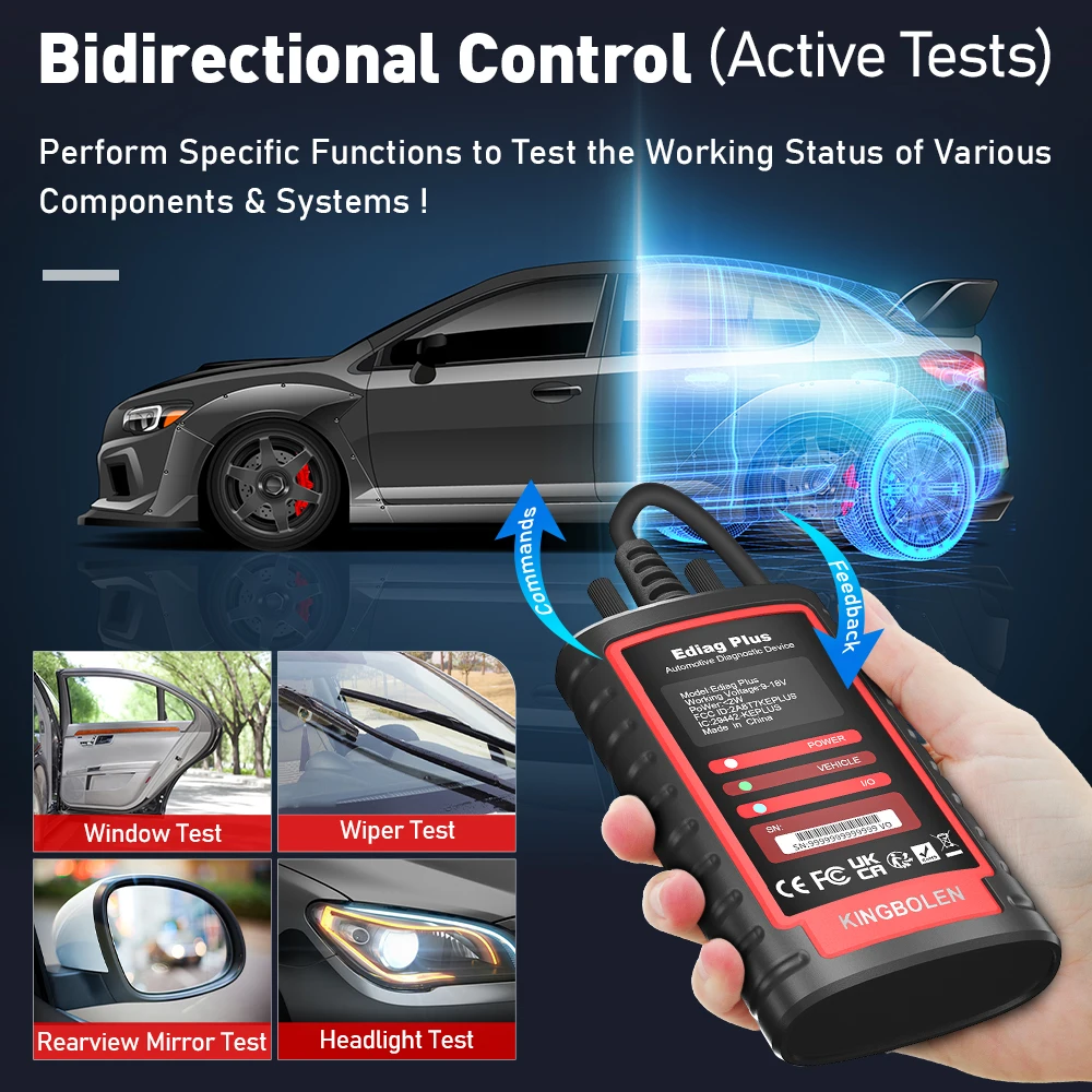 KINGBOLEN Ediag Plus OBD2 Scanner CANFD Protocol ECU Coding Bidirectional Control ALL software Free Update Auto Diagnostic tool