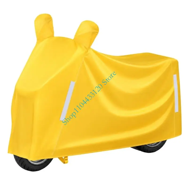 Motorcycle Cover with Whole-Vehicle Coverage, Integrated Mirror Pockets, Strap, and Accessible Lock Hole