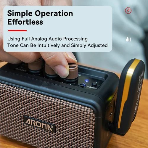Mini amplificador de guitarra 5W amplificador de guitarra eléctrica pequeña práctica amplificador de guitarra con Bluetooth canales limpios y Overdrive portátil
