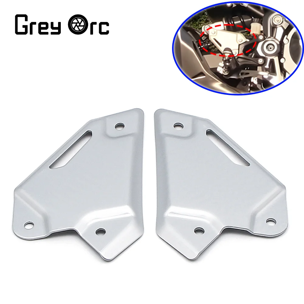 

Silvery Motorcycle Footpeg Footrest Rear Set Heel Plates Guard Protector For Kawasaki Z900 Z 900 2018-2023 2019 2020 2021 2022
