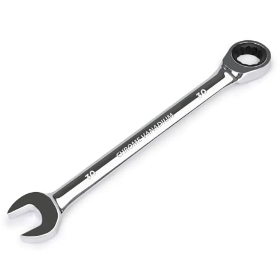 

Ratcheting Combination Wrench Metric, Industrial Grade Gear Spanner with 12-Point Design, 72-Tooth Ratchet, Vanadium Steel