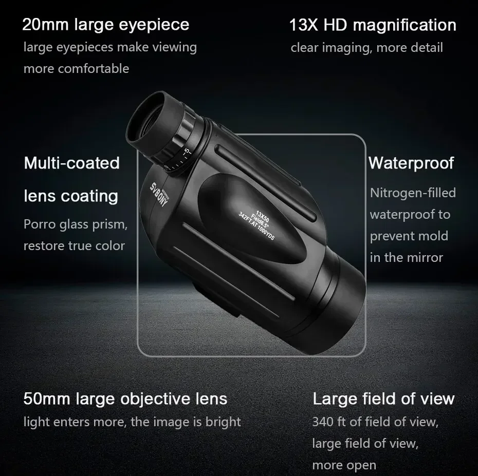 Svbony Telescope SV49 Monocular Powerful Professional Monoculars Waterproof Camping Equipment for Travel And Hunting