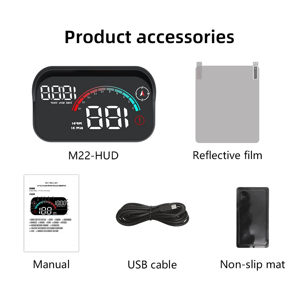 GPS M22 Auto-Smart-High-Definition-Digital-Messgerät Head-Up-Display KM/H Digital HUD Universeller Geschwindigkeits-Windschutzscheiben-Projektor Plug&Play – Detail 15