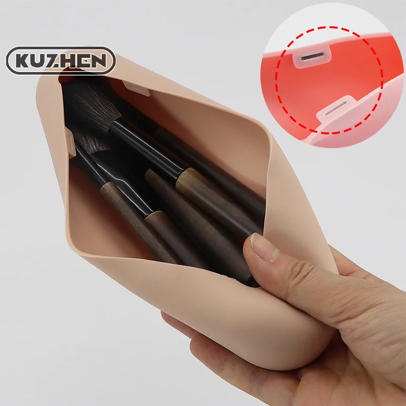 Silicone Makeup Brush Travel Case Waterproof Makeup Brush Travel For Eyebrow Pencil Lip Liner Organizer