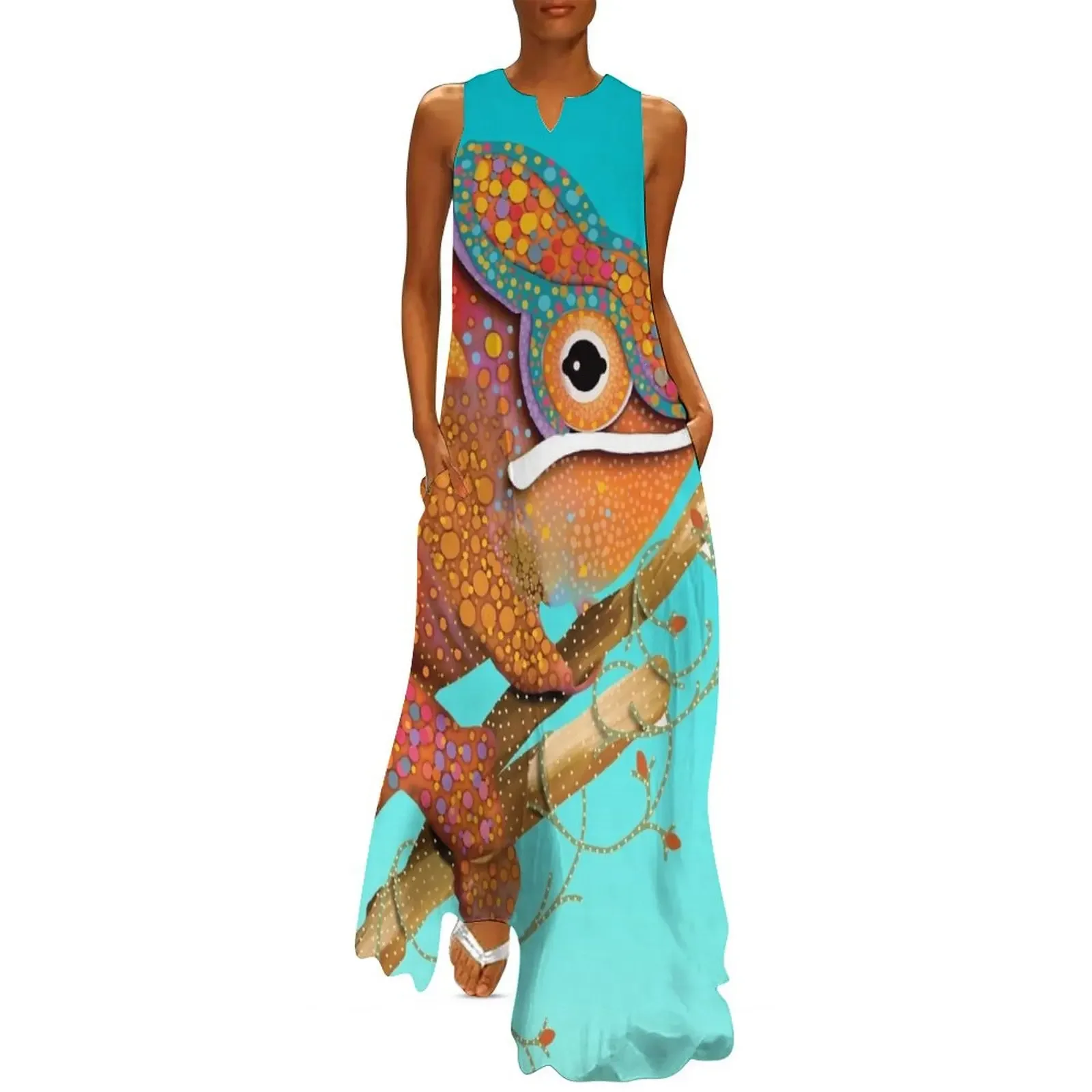 

Rainbow Chameleon Tropical Turquoise Long Dress prom dress 2025 wedding dresses for woman ladies dresses for women 2025 Dress